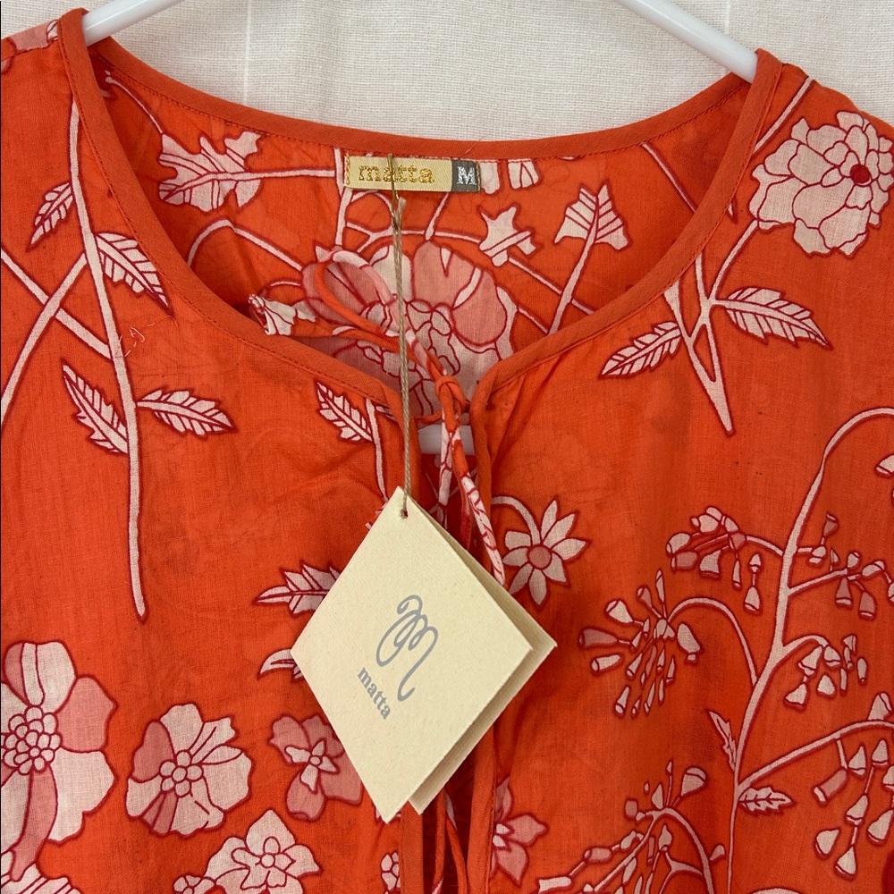 MATTA HAMSA Floral Orange Maxi Dress size medium NWT